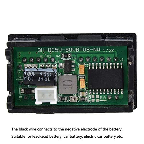 Dual Display Voltmeter - 6-80V Battery Percentage