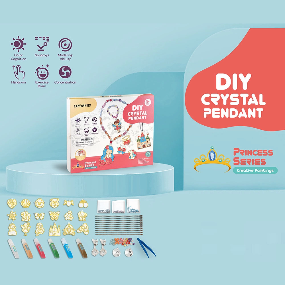 DIY Crystal Pendant Making & Coloring Set - XL Princess