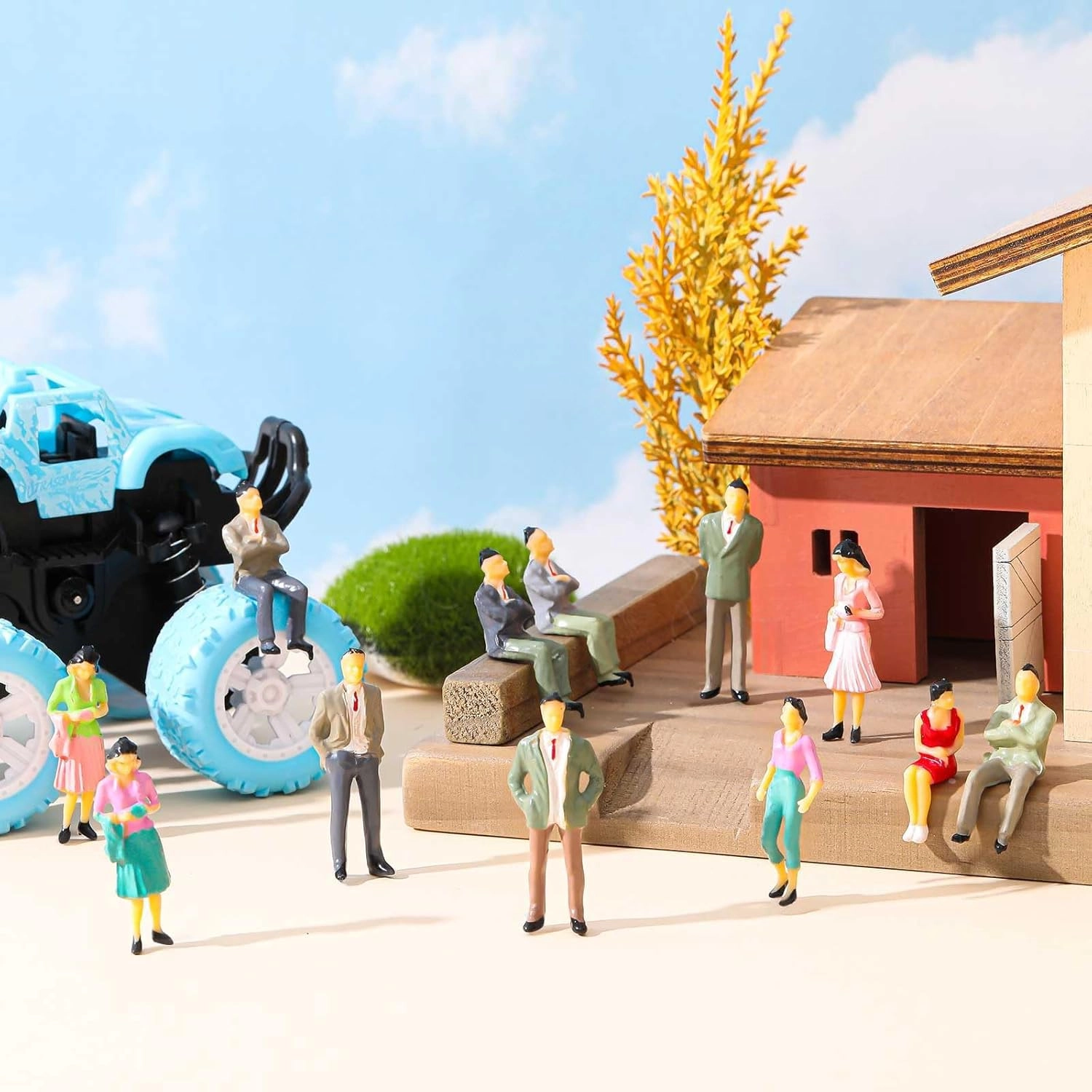 Model Figures - 50pcs 1:50 HO Scale