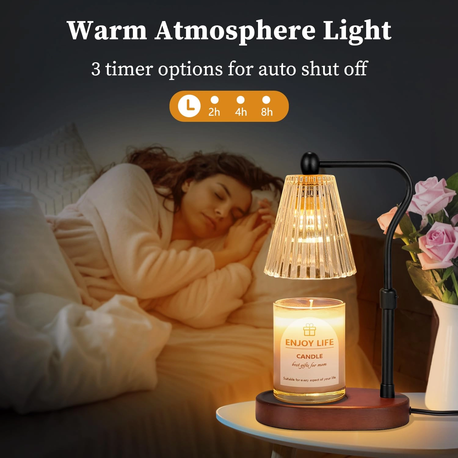 GS073 - Candle Warmer Lamp Adjustable Height 2/4/8H Timer