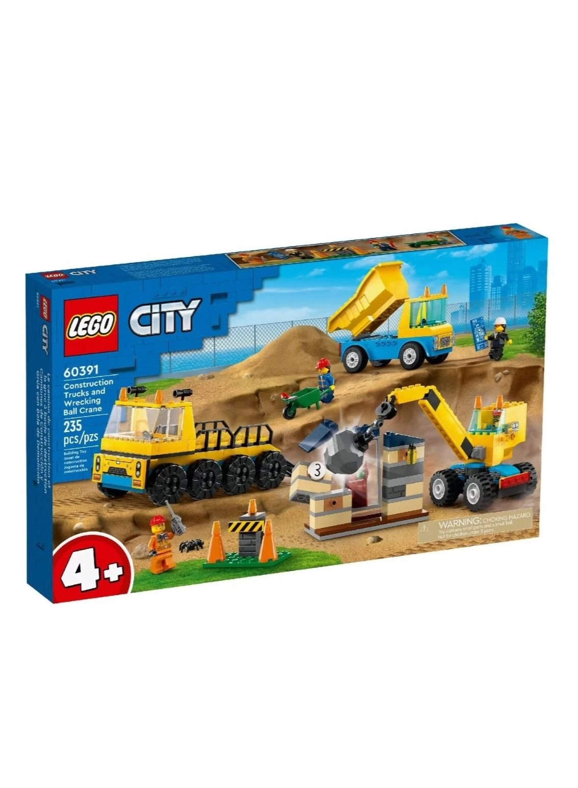 LEGO City Construction Trucks And Wrecking Ball Crane (60391)