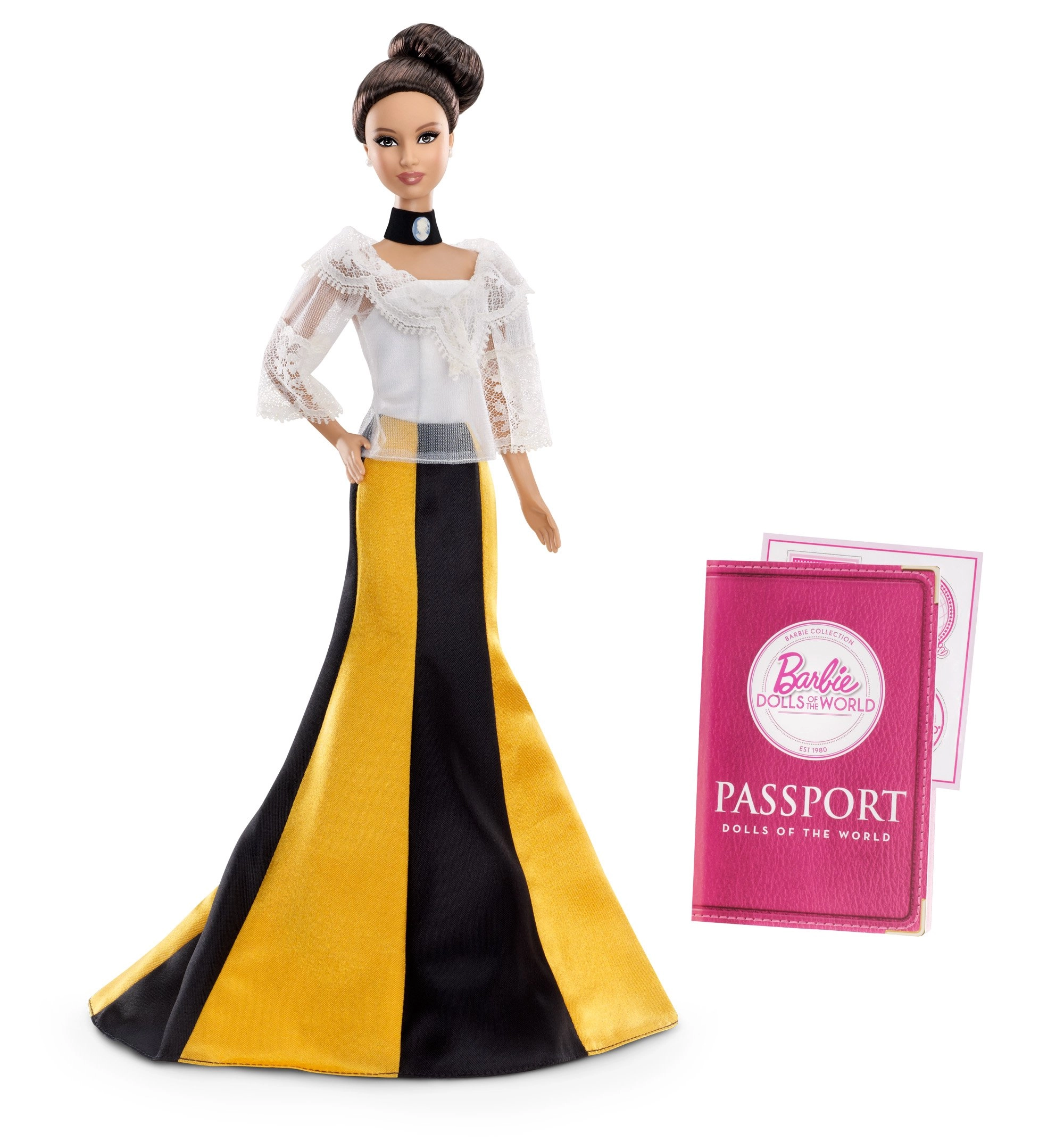 Barbie Dolls of the World - Philippines - Maria Clara dress passport and sticker sheet Ages 6+