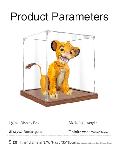 Clear Acrylic Display Case - 35 x 35 x 35 cm 2MM