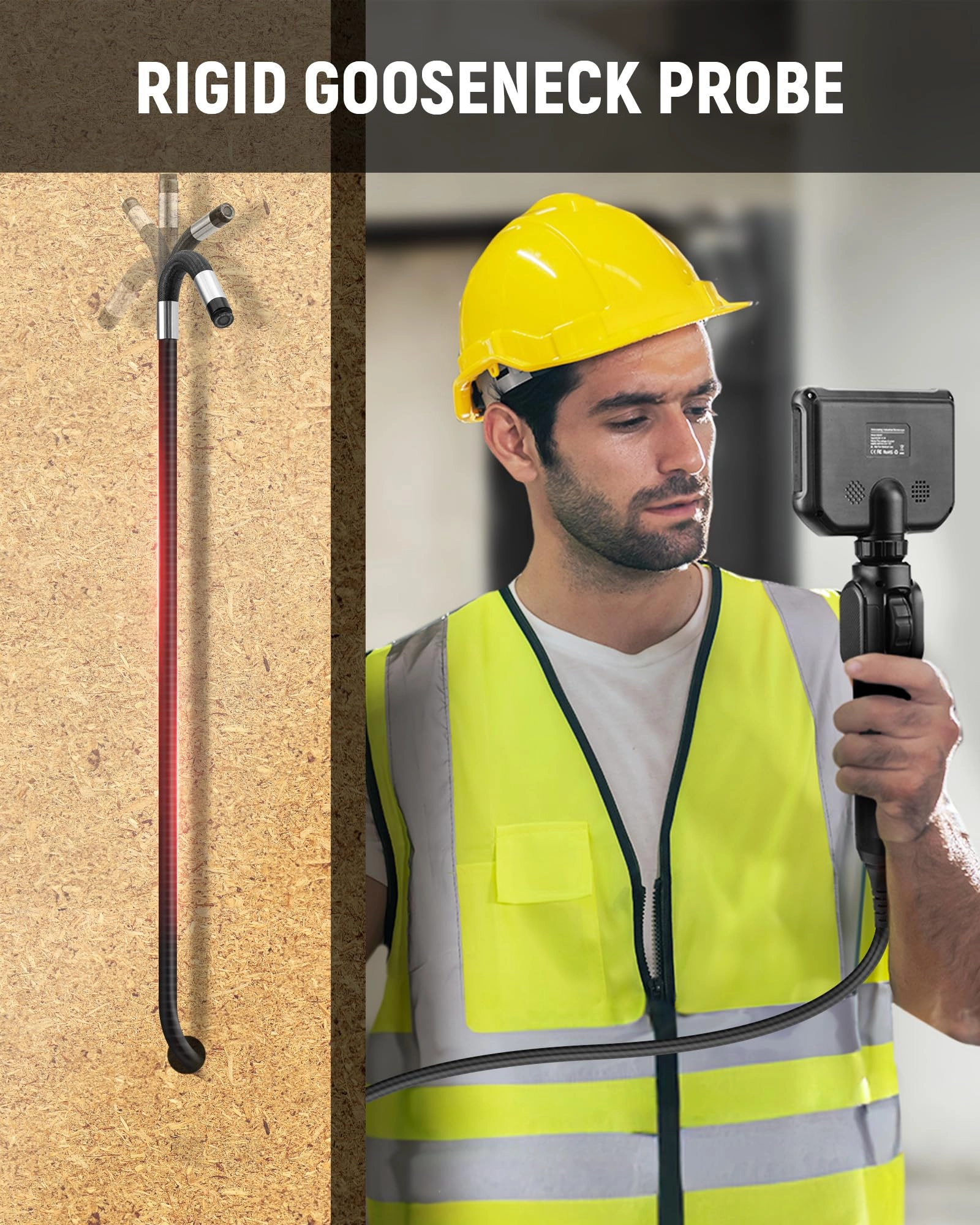 Two-Way Articulating Borescope Camera - 0.25in 5.3FT