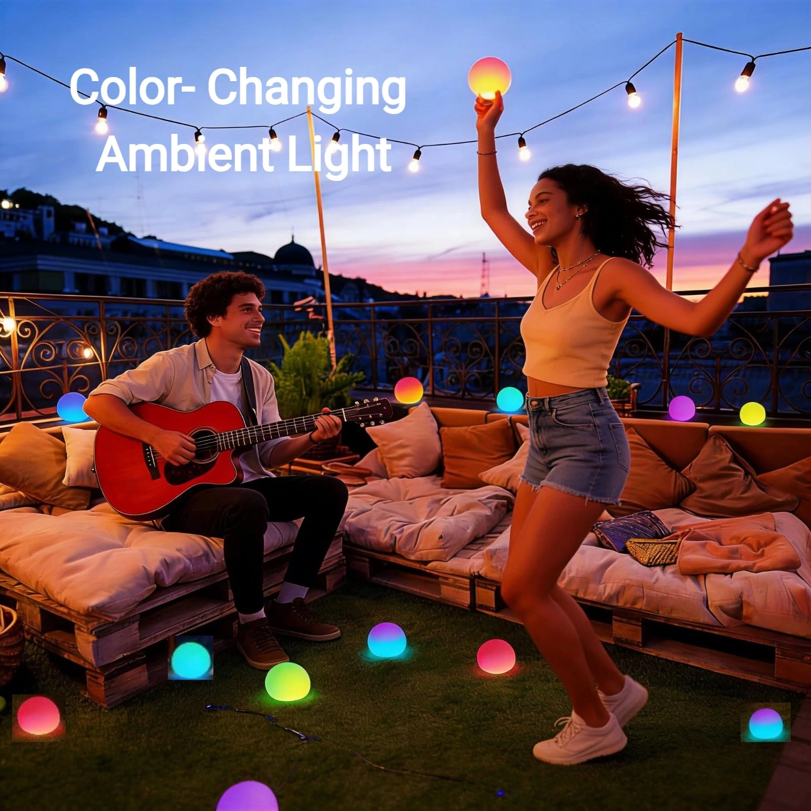 3inch - Floating Pool Lights Color Changing Rechargeable