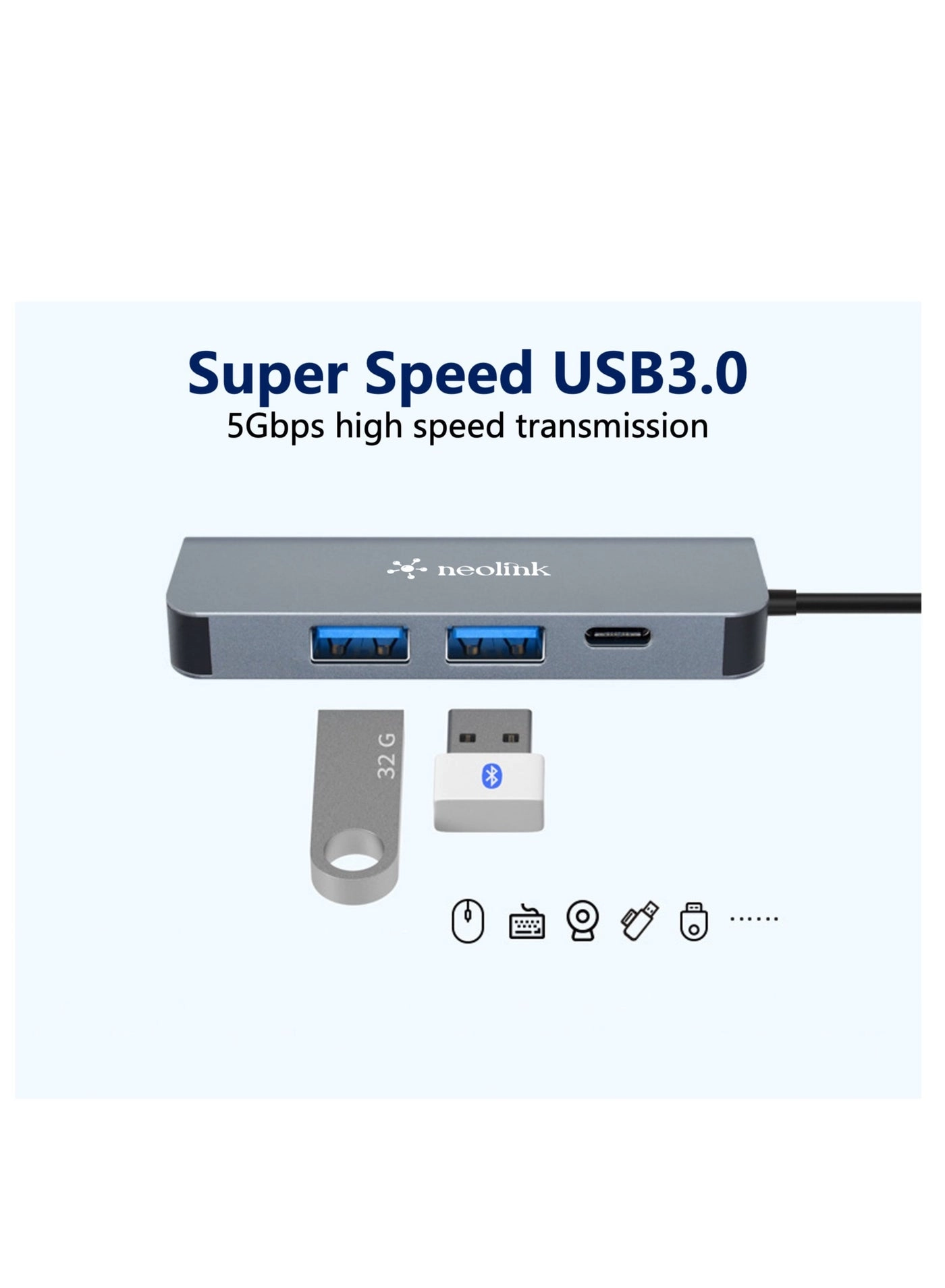 USB C Hub - 100W PD 4K@30Hz