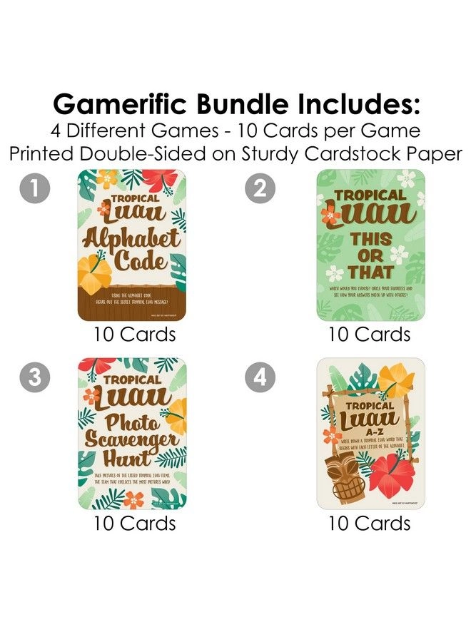Tropical Luau 4 - Hawaiian Beach 10 Cards Each Bundle