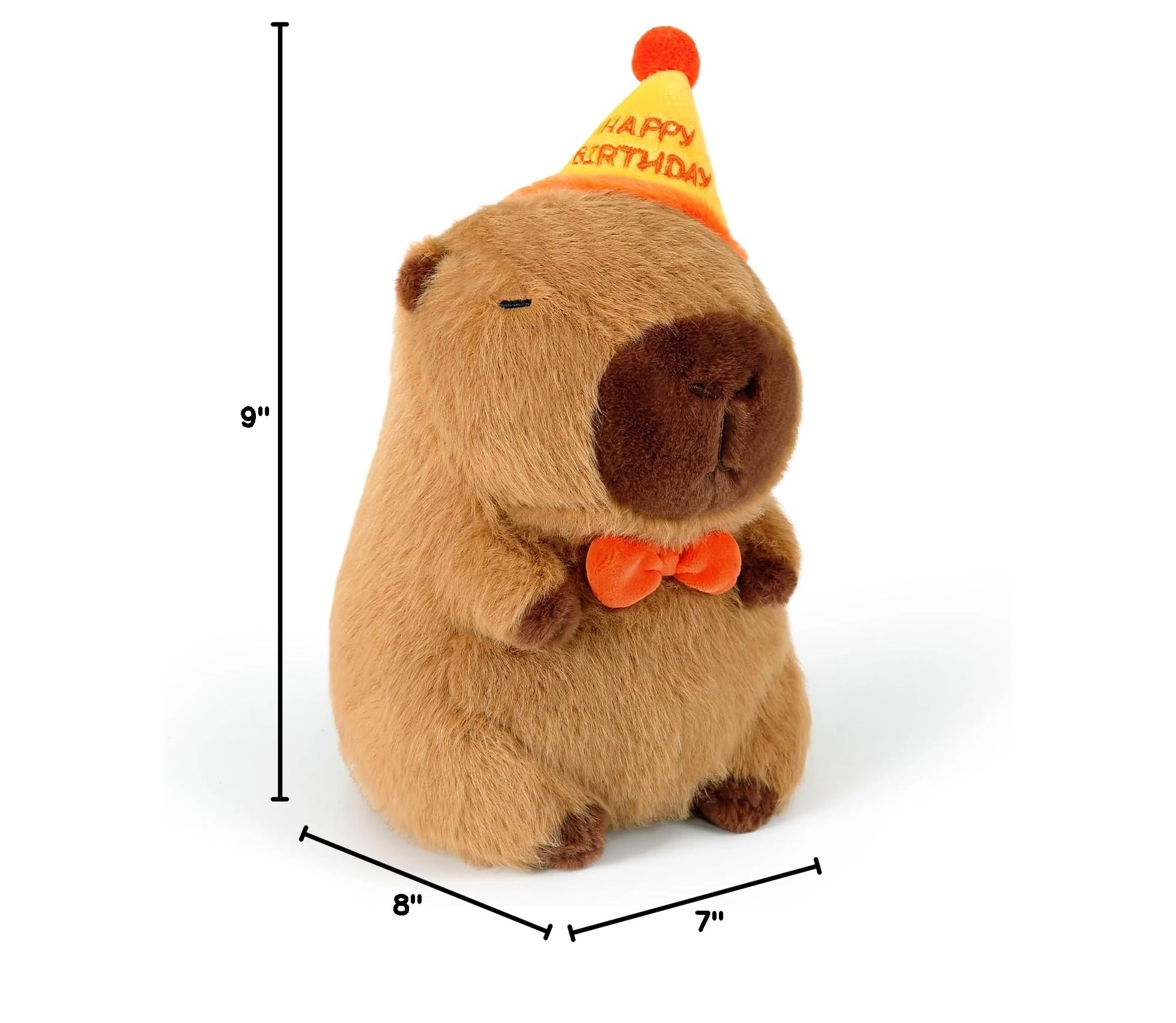 Capybara Plush - 9 inch Strawberry Hat
