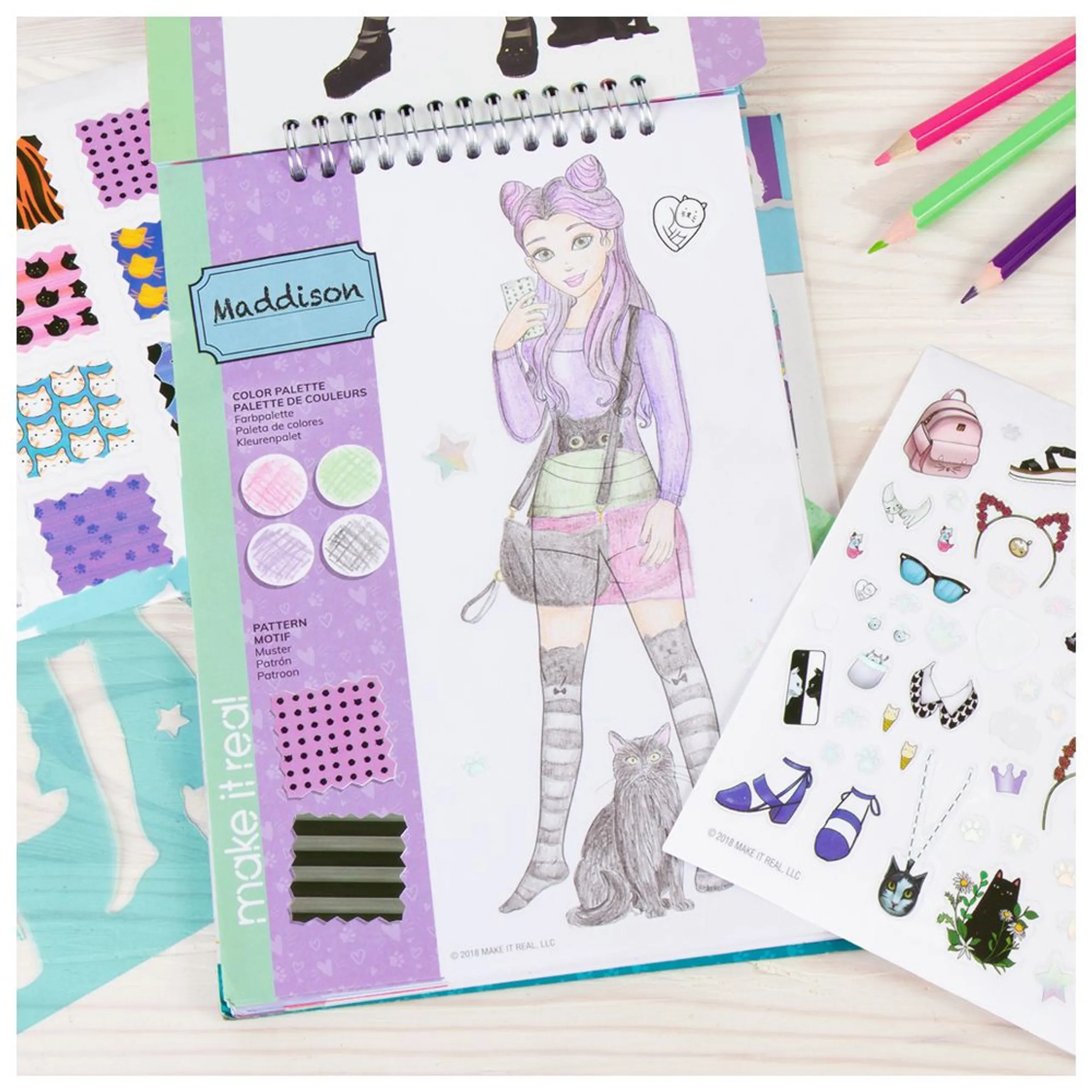 Pretty Kitty Fashion Design Sketchbook Kit - 6+ years
