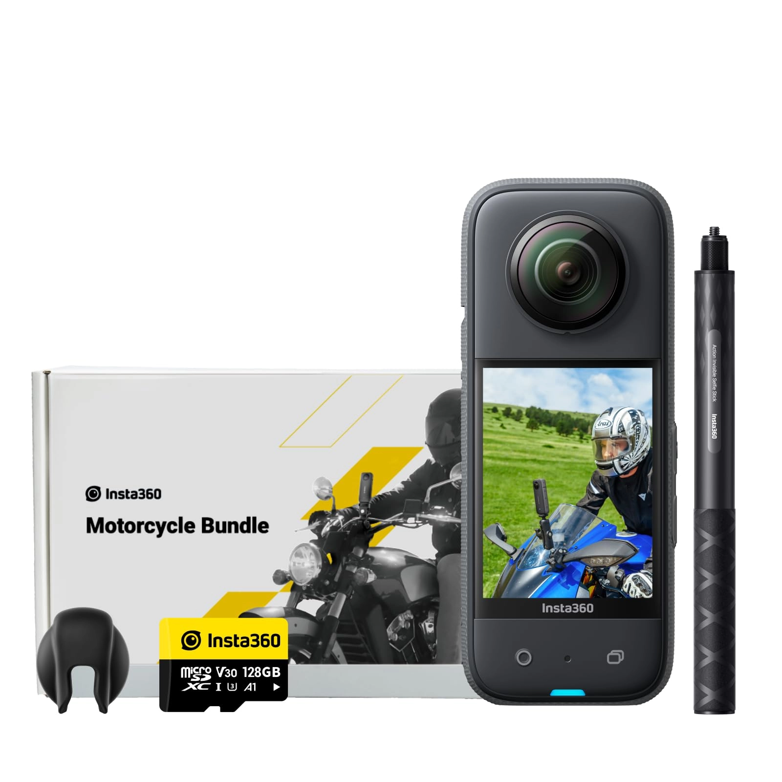 X3 - 64GB 4K 30fps + Third Person Bike Handlebar Mount + MicroSDHC Memory Card