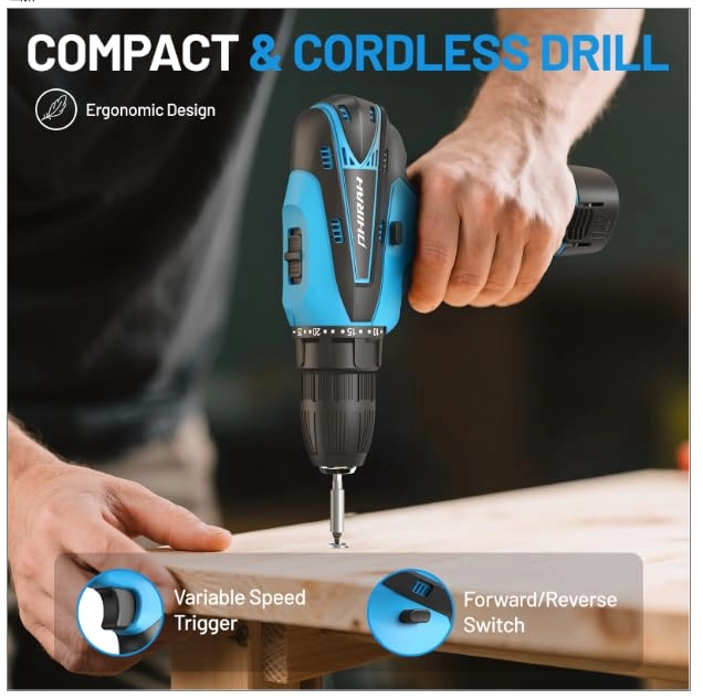 Cordless Drill Set - 1500 Milliamp Hours 12 Volts
