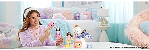 Barbie Cutie Reveal Cozy Cute Tees - Lamb in “Dream” T-shirt Pink-Streaked Blond Hair Blue Eyes Ages 3+