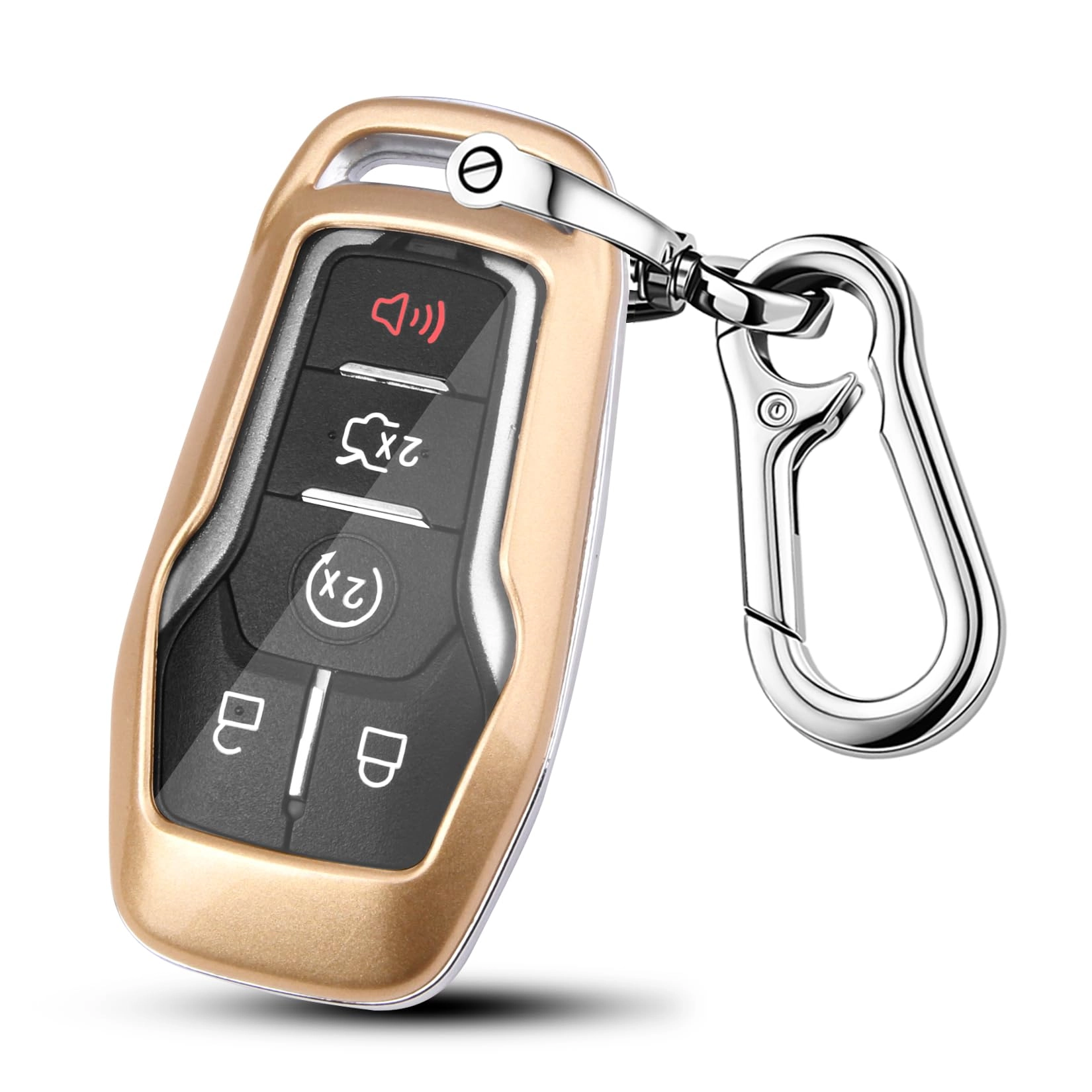 QBUC Key fob cover - 4/5 Buttons Golden