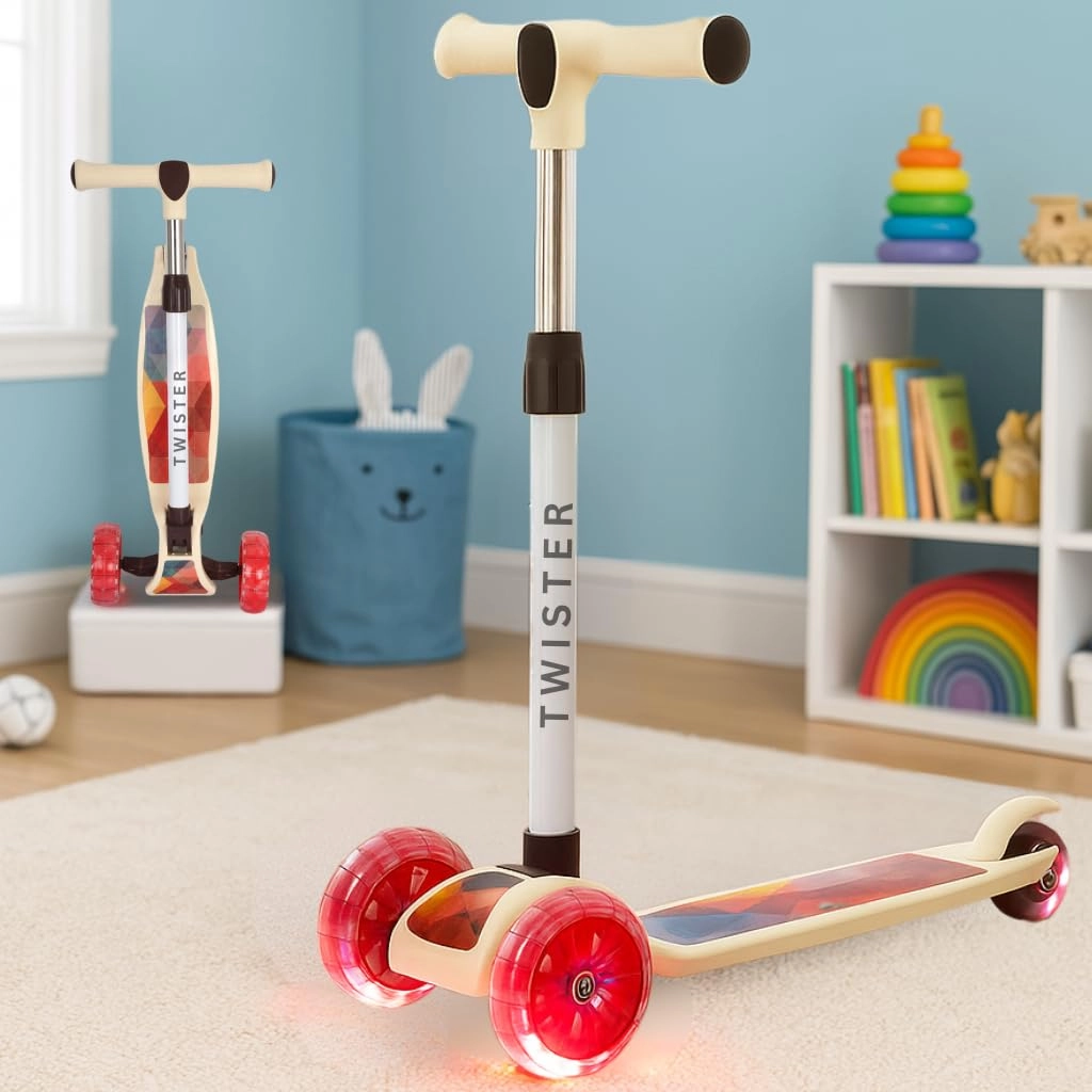 Storio, wecare@storio.in Twister Lavender 3-Wheel Kick Scooter – LED Foldable