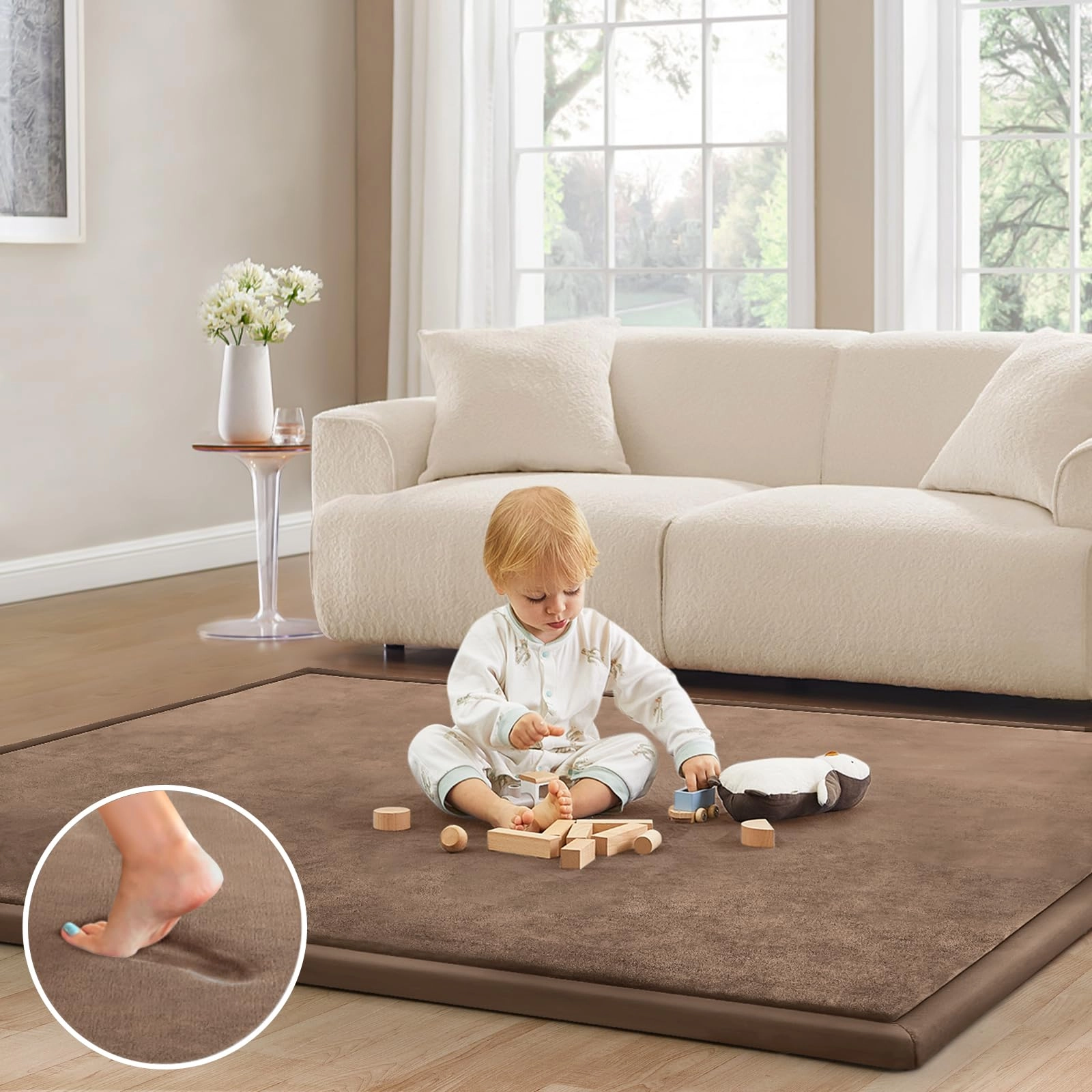 Baby Play Mat - 71"x79" Memory Foam