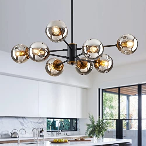 8-Light Sputnik Chandelier - adjustable height:39.2"(includes two 11.8" and two 7.8"rods)