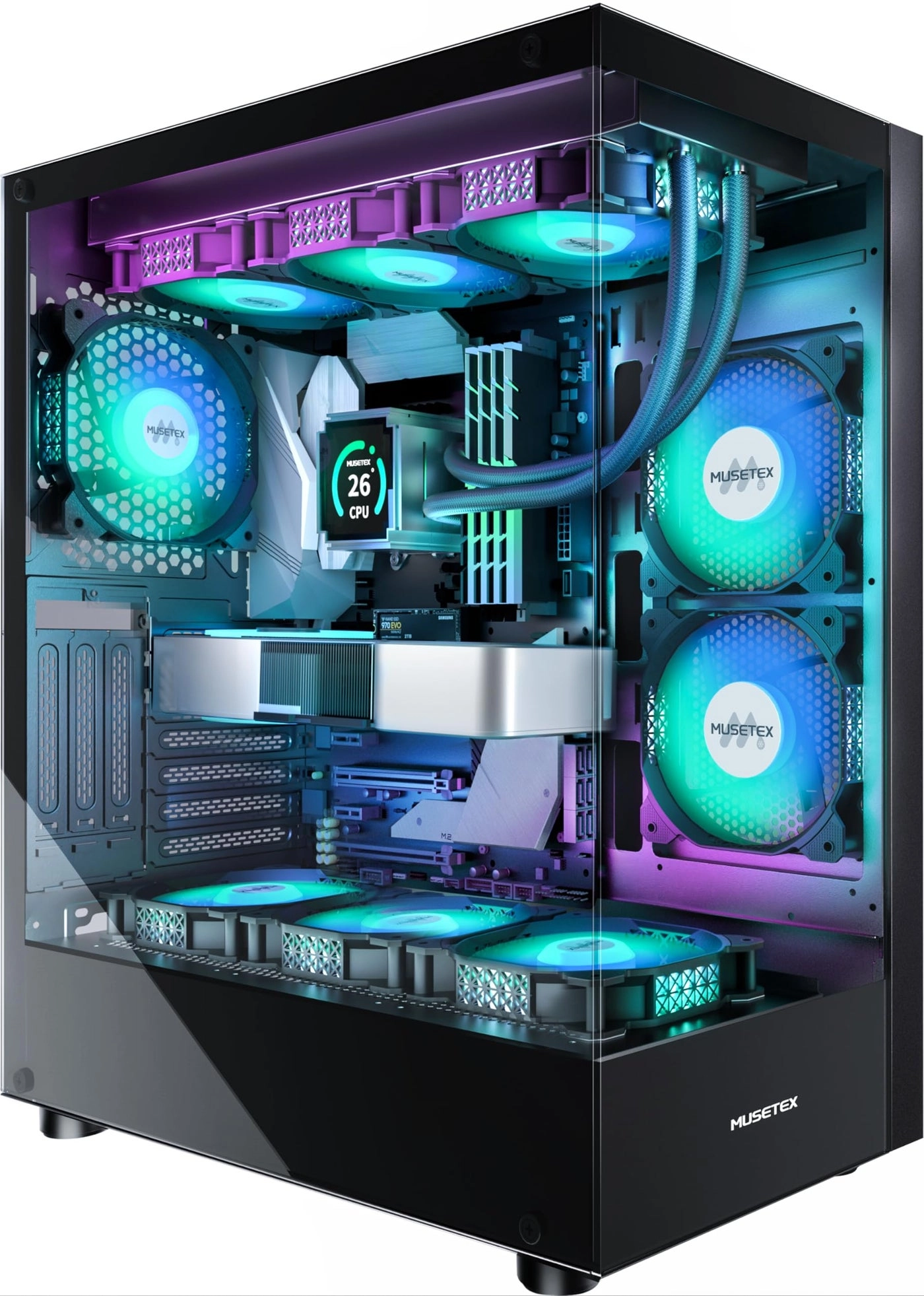 Y6 - 270° Full View Tempered Glass ATX Mid Tower