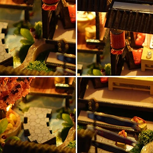 Miniature Dollhouse Kit - Japanese Style Painting Style Courtyard Scene