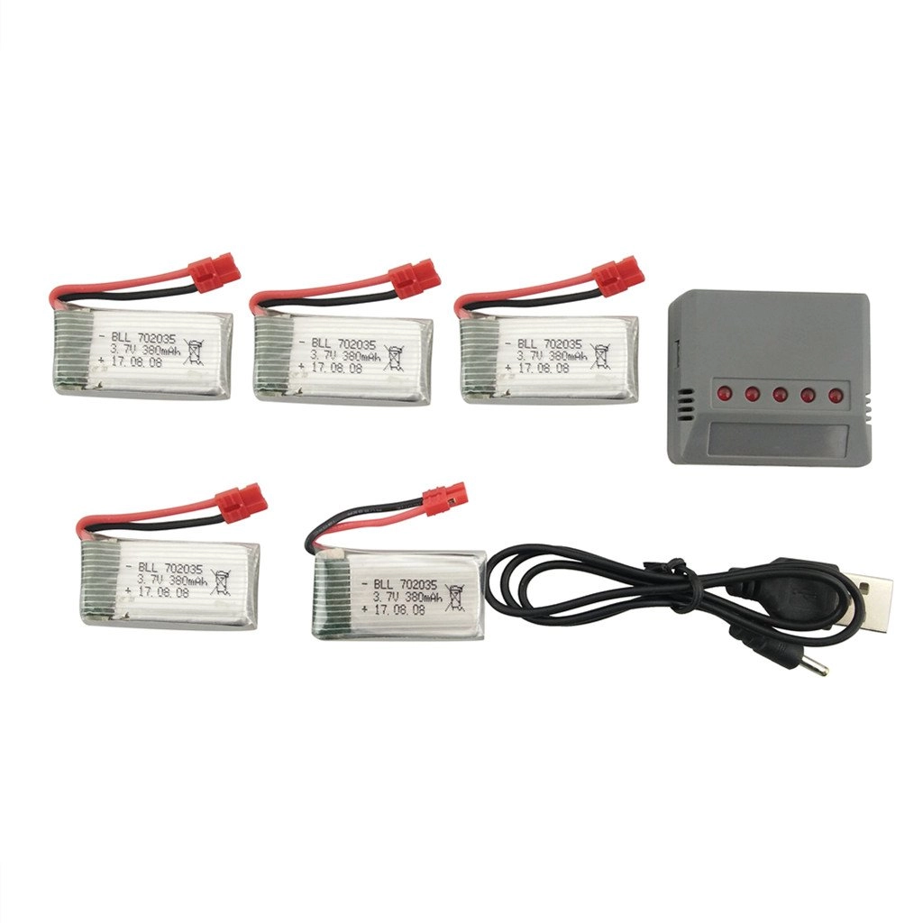 China Li Battery - 3.7V 380mAh + Charger - Charges 5 Batteries