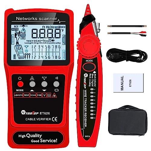 Handheld Portable 2in1 Network Cable Tester - LCD Display POE Test