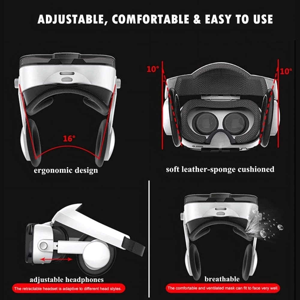 3D VR Headset - 3.5mm Jack White