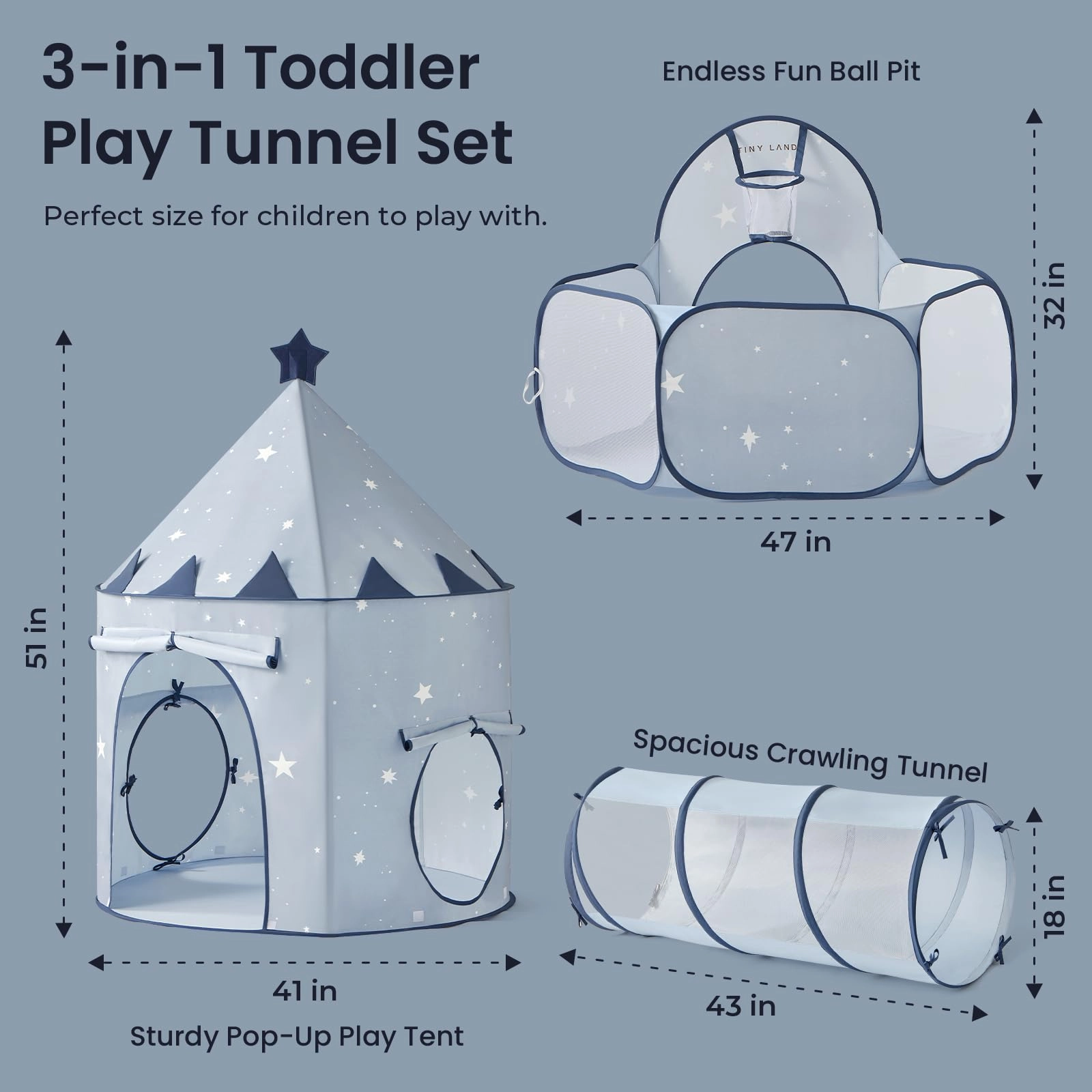 Kids Play Tent - 3-in-1 Khaki