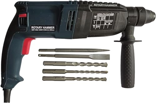 Electric Hammer Reversible Drill - 1250W 26mm 3Pc SDS Bit