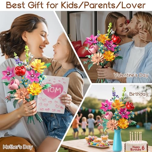 Flowers Bouquet Building Set - 887 Pcs