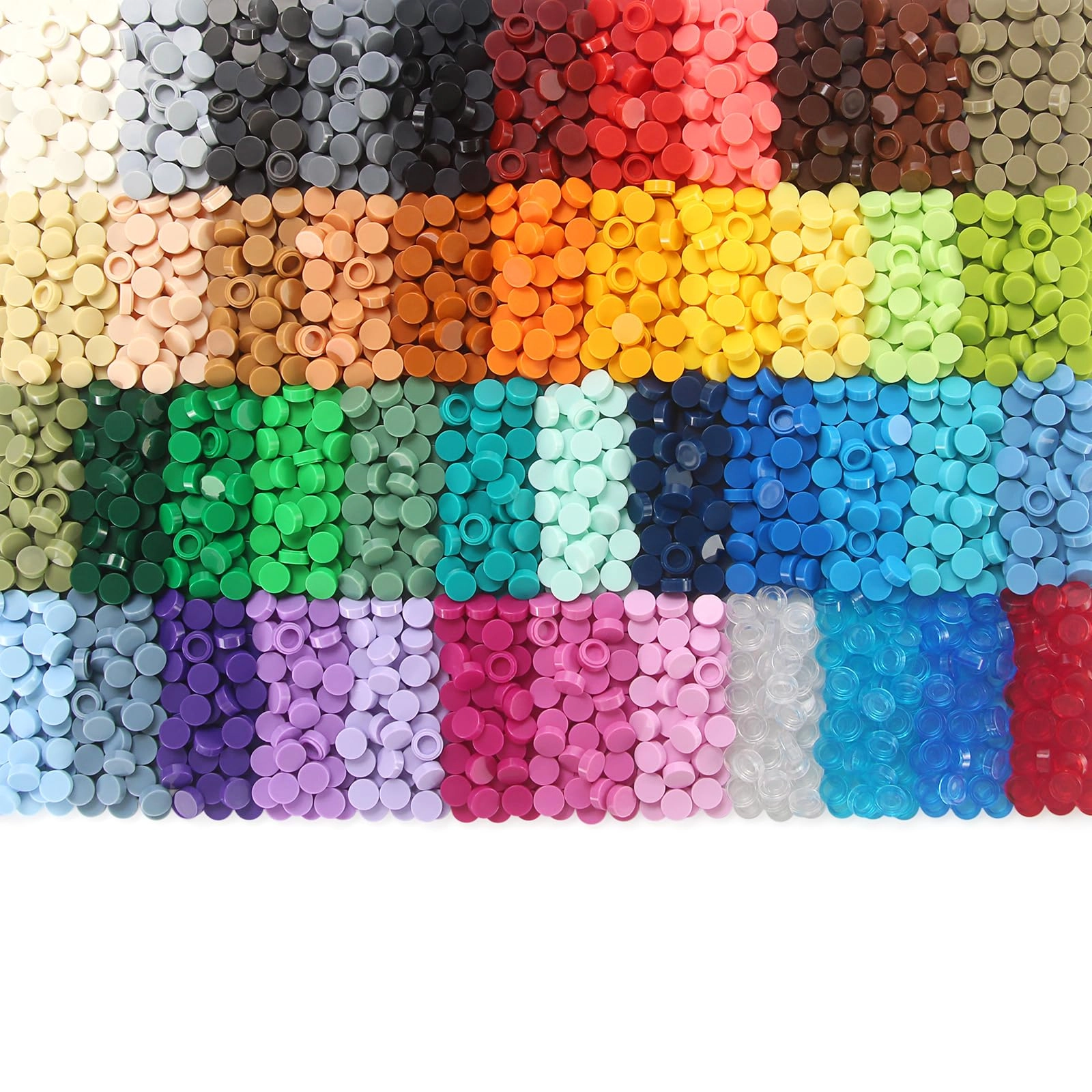 Feleph 1×1 Round Tiles - 4600PCS 46 Colors