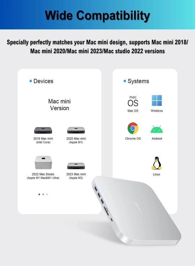 Mac Mini Dock - USB-C 10Gbps Dual SSD Enclosure