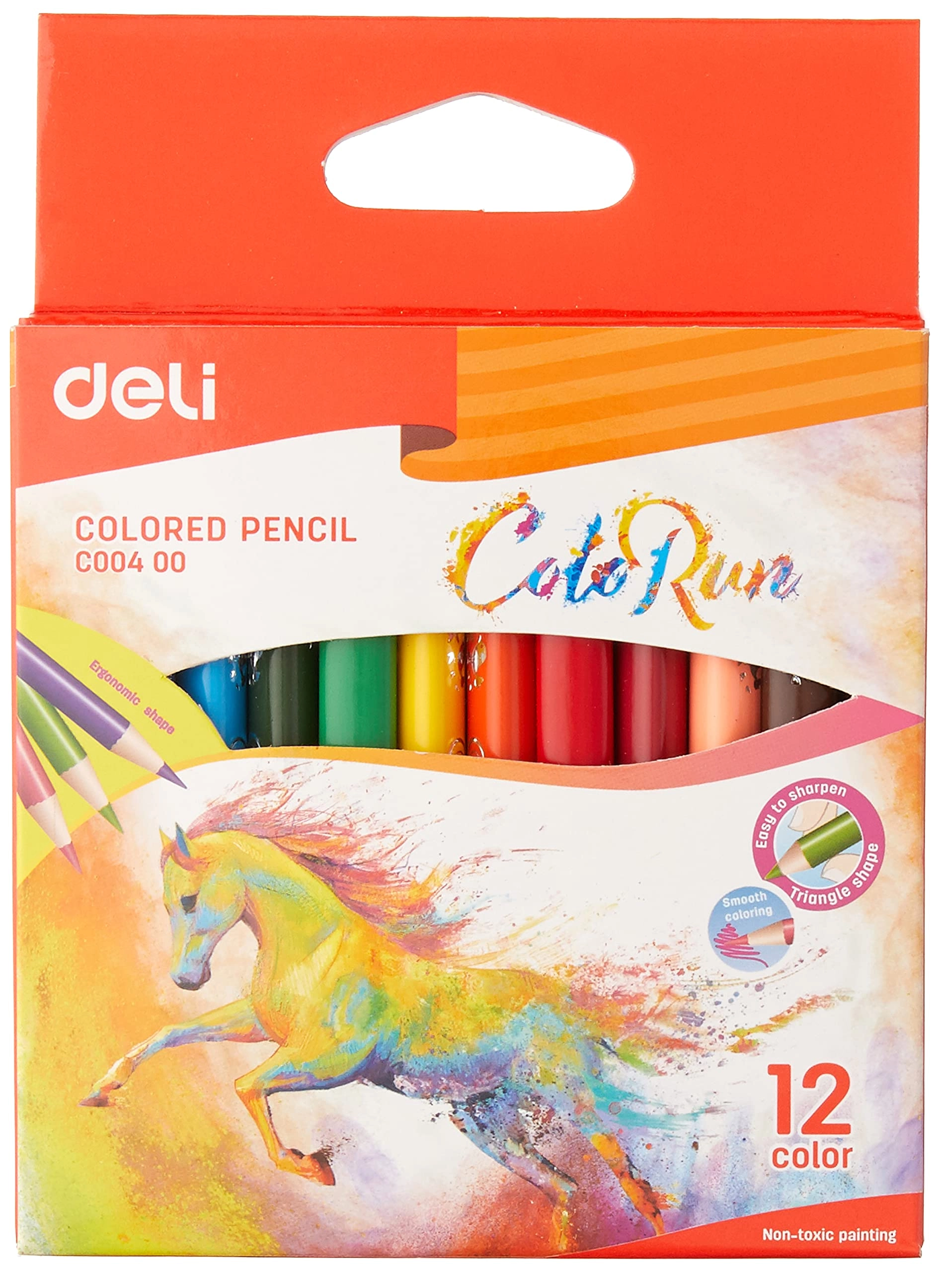 Deli Color Run Coloured Pencils - 12 Pcs