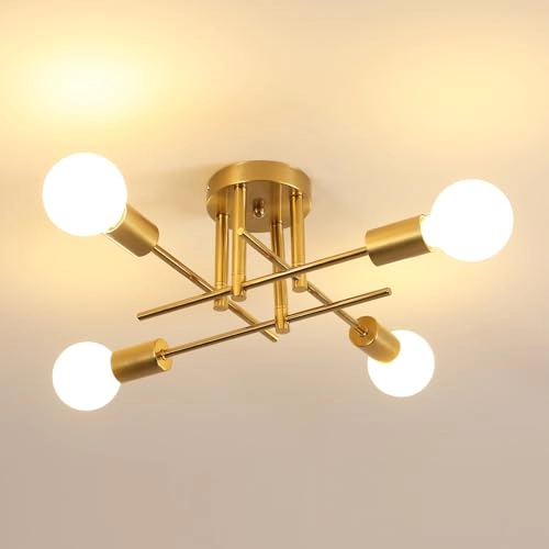 Sputnik Chandelier - 4 Light E27 Gold