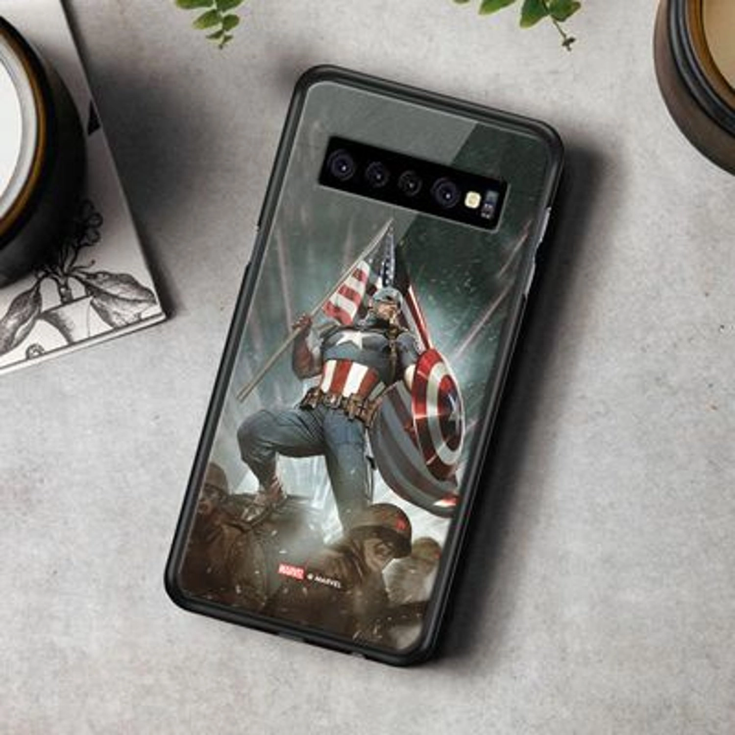 Captain America With Flag Back Case for Galaxy S10