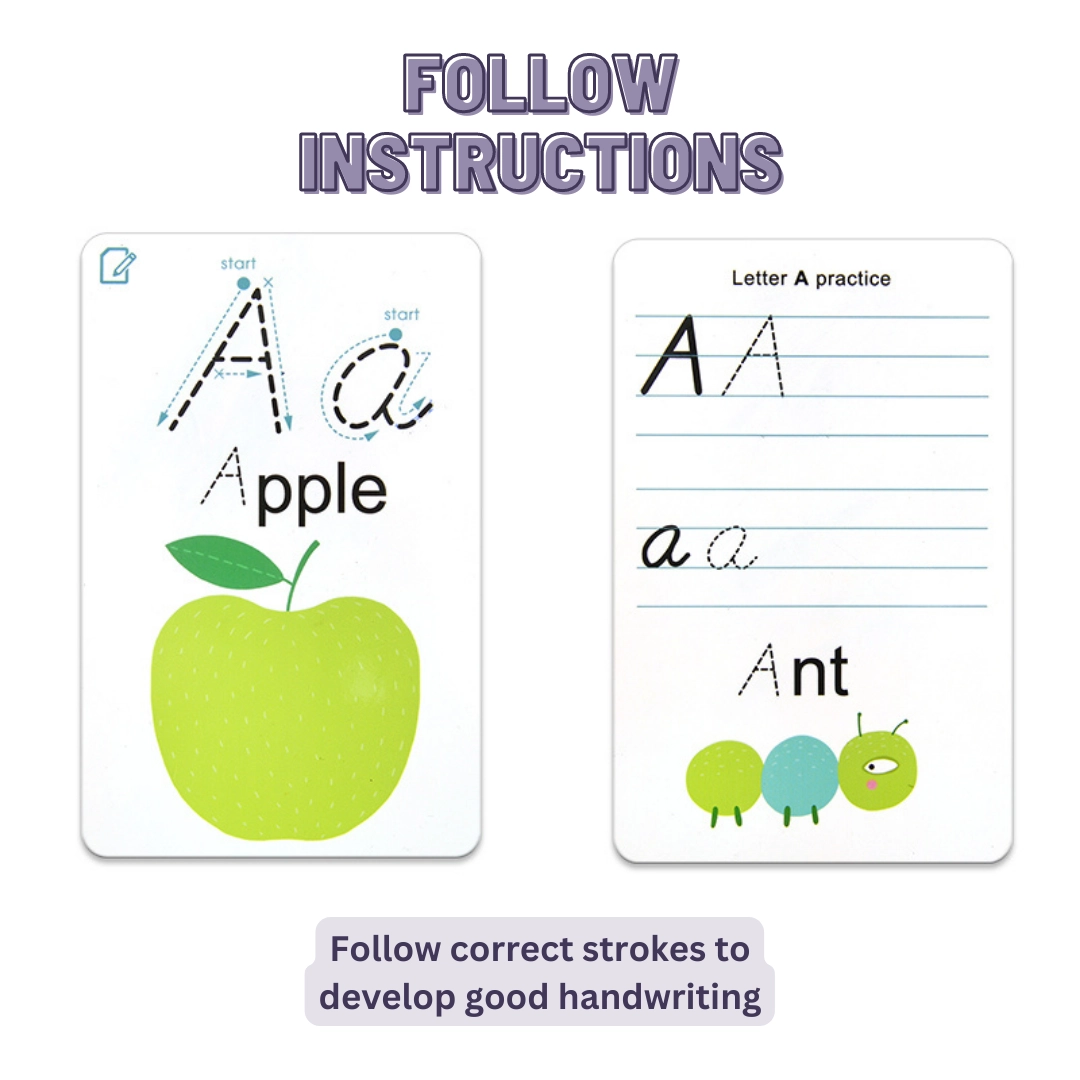 52 Write and Wipe Cards ABC and 123 - 4 +