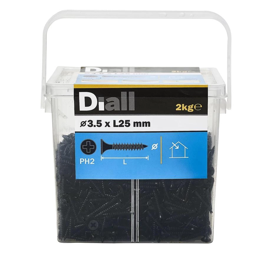 Diall Carbon Steel Universal Screw Pack 3.5mm 25mm