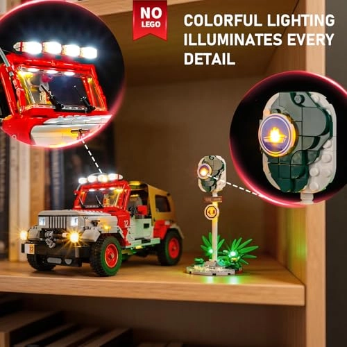 LED Lighting for LEGO Jurassic Park Jeep Wrangler - Jurassic World