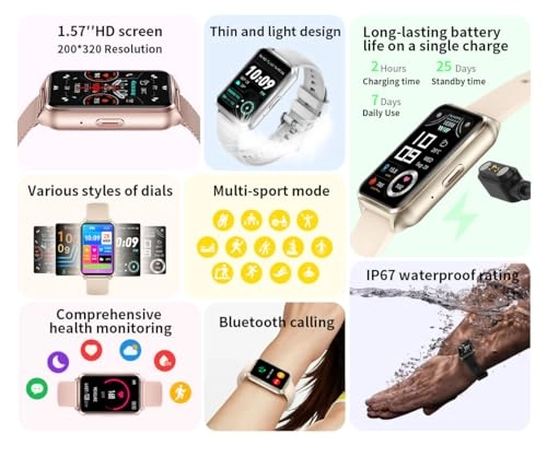 Fitness Tracker Watch - 1.57" 24/7 Heart Rate Blood Oxygen