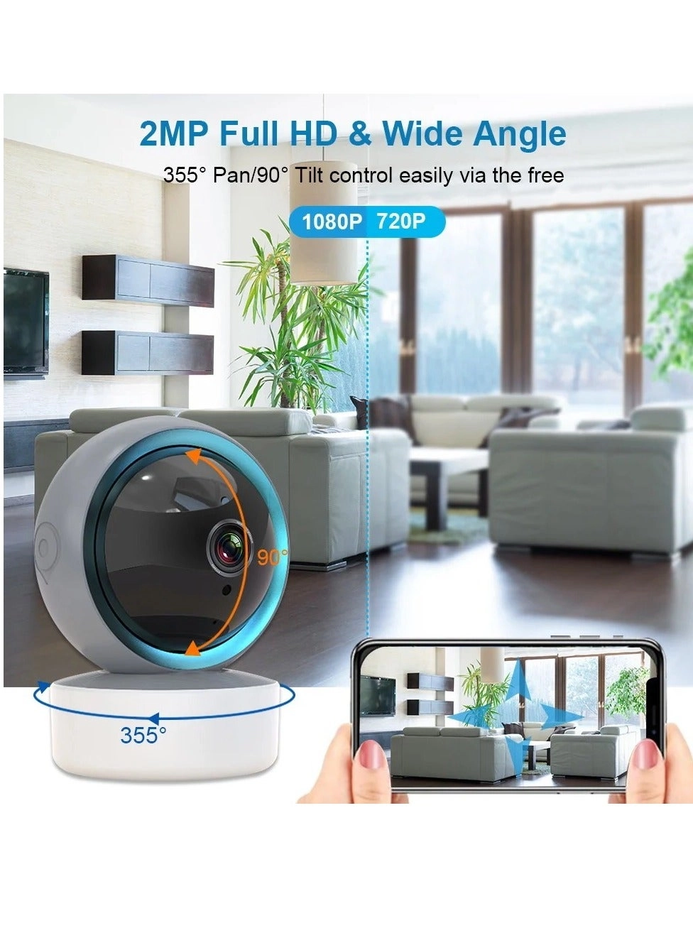 360 Degree Wireless IP Camera - 1080P