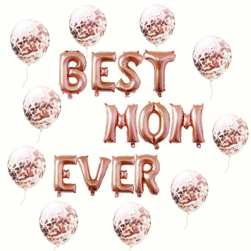 Best Mom Mothers Day Balloon Decoration - 17-Pieces