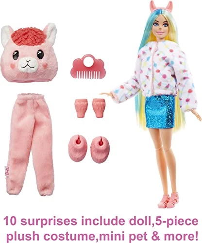 Barbie Cutie Reveal Fantasy Series Doll - Llama Plush Costume 10 Surprises Ages 3+