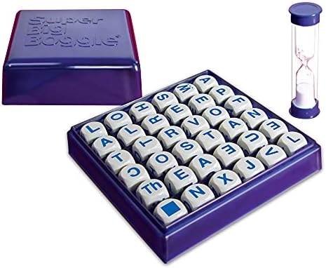 Super Big Boggle - 6x6 Grid 36 Letter Cubes 4 Minute Sand Timer