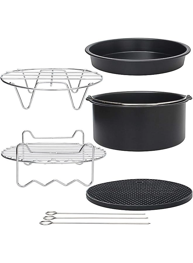 PROMASS Non-stick Barrel/Pan + Metal Holder + Multi-Purpose Rack + Skewers + Silicone Mat - Non-stick SET OF 5
