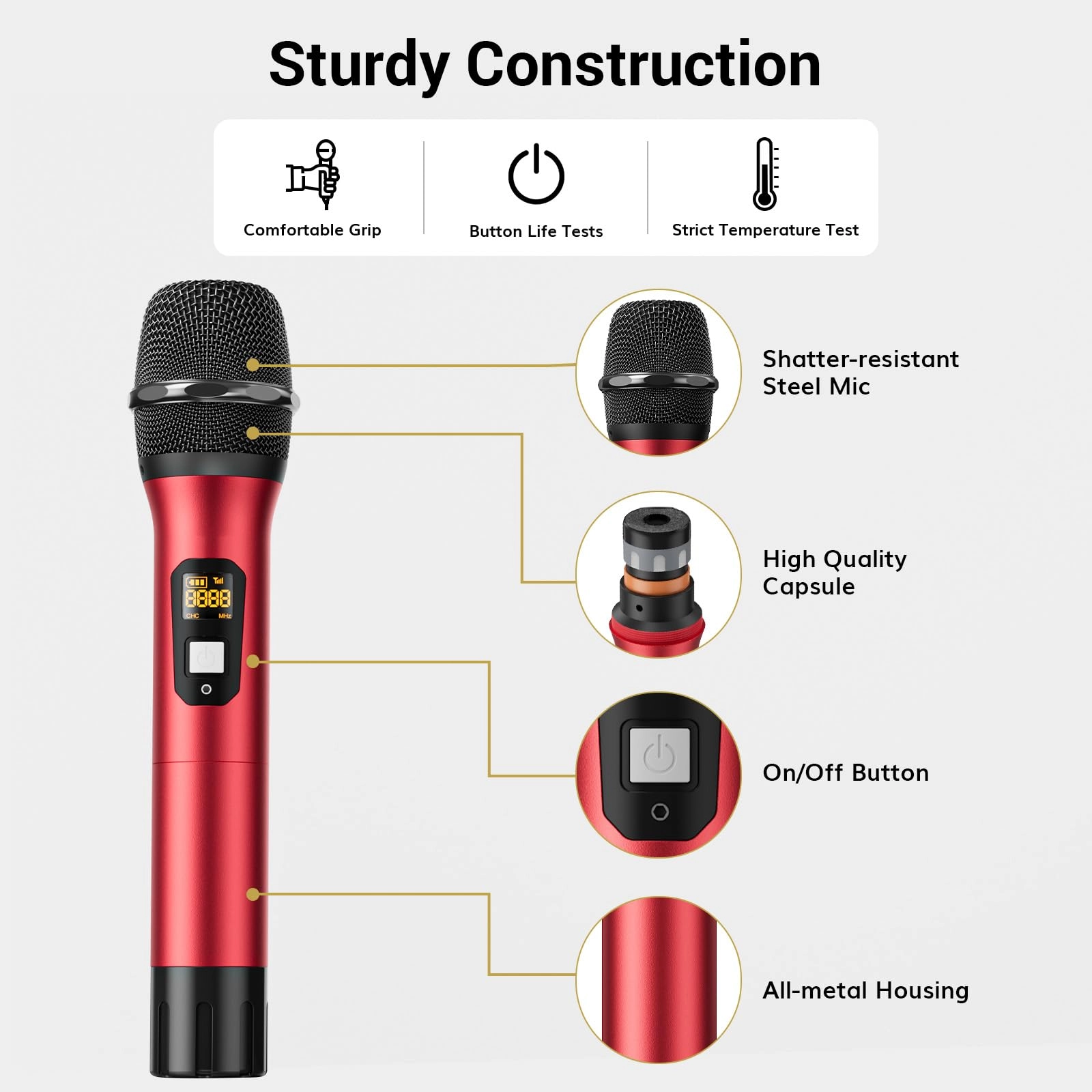 Wireless Microphones System - 4 UHF