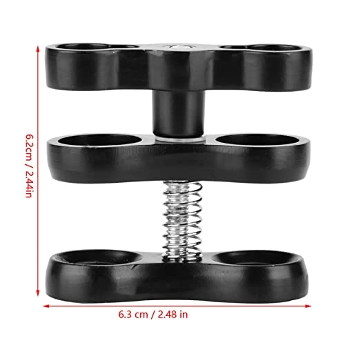 Mini Butterfly Clip Diving Light Clamp Adapter Mount - 360° Rotation Aluminum Alloy Black