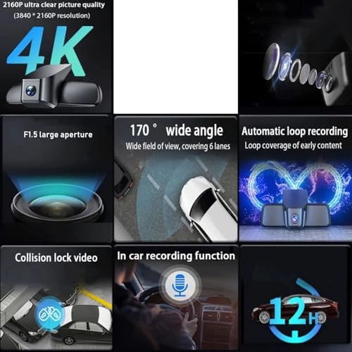 Dash Cam for Peugeot 408 T7/2010-2021 - 4K 2160P