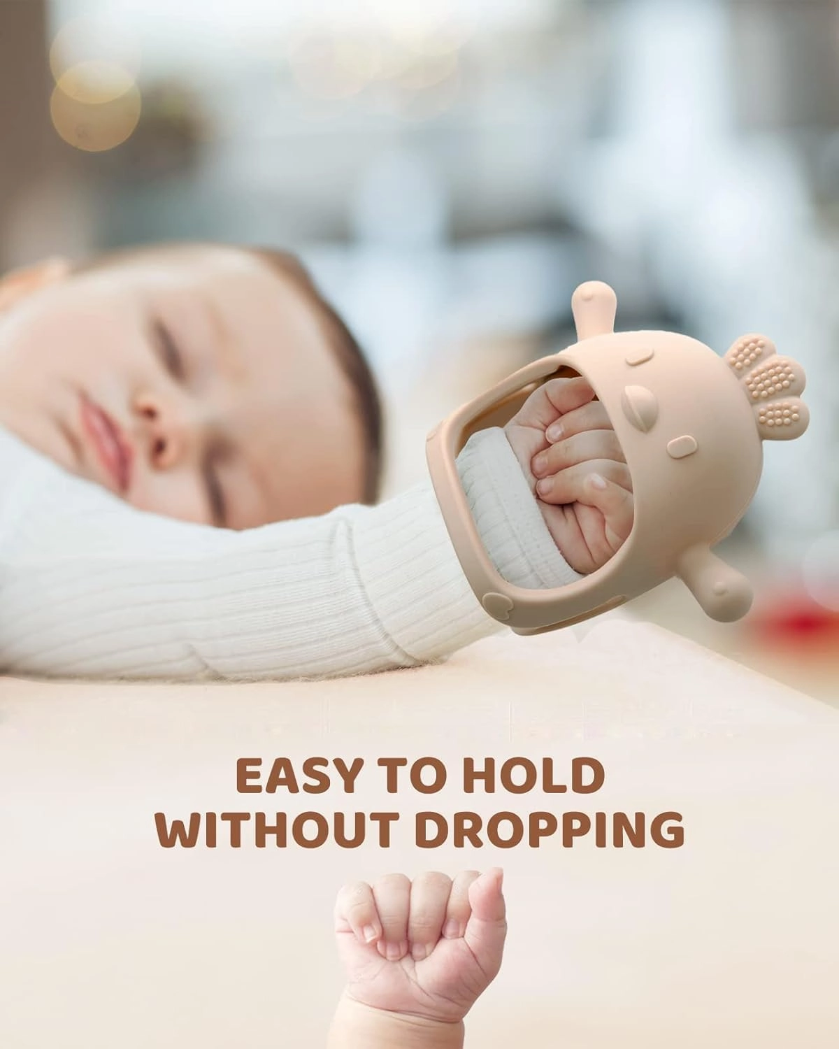 2 in 1 Teether - Beech Wood, Silicone