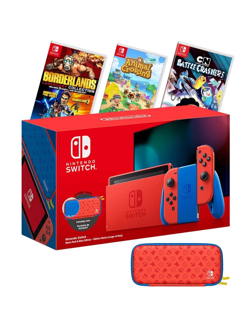 Nintendo Switch Mario Red & Blue Edition + Cartoon Network Battle Crashers