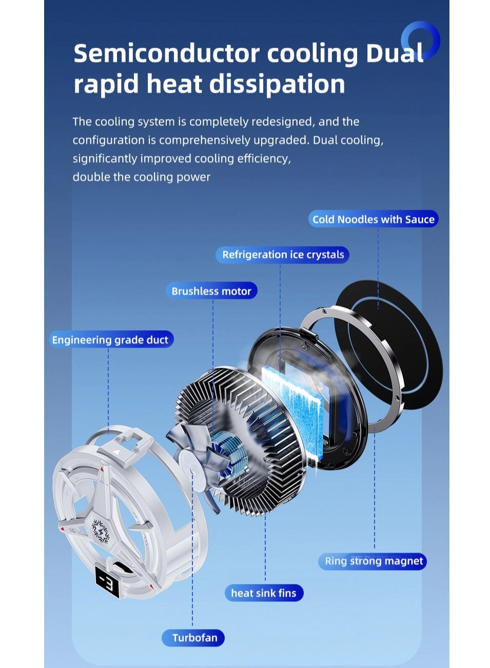 Mobile Phone Cooler - 5-Second Instant Cooling Magnetic Clip-On