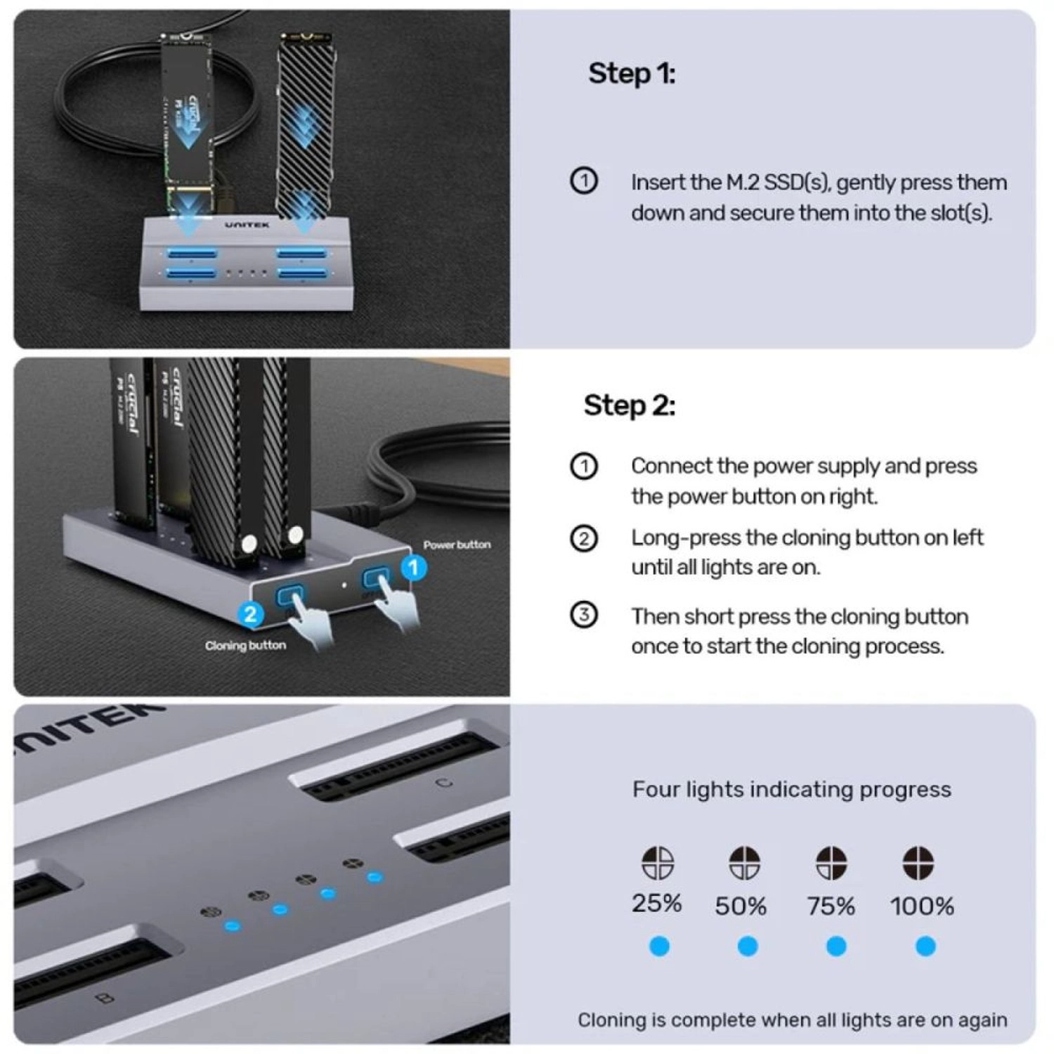 USB4 4-Bay M.2 SSD Docking Station - 4