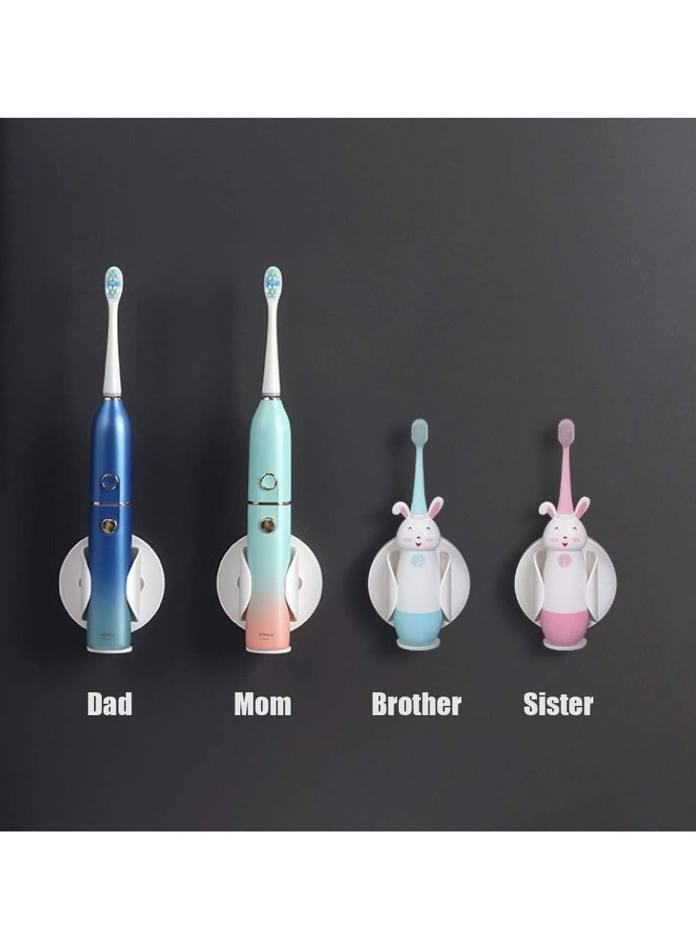 Wall-Mounted Electric Toothbrush Holder - 2pcs Auto Lock & Gravity Release